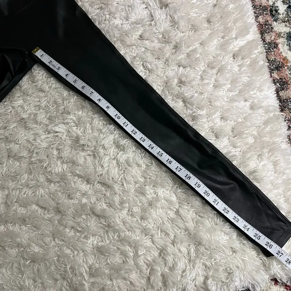 Spanx Black Faux Leather Leggings Size S